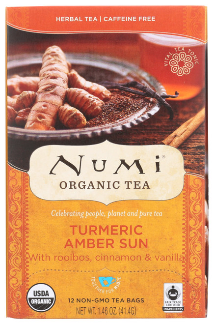 Turmeric Tea Amber Sun With Rooibos, Cinnamon & Vanilla 12 Count