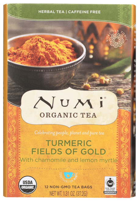 Turmeric Tea Fields Of Gold With Chamomile & Lemon Myrtle 12 Count