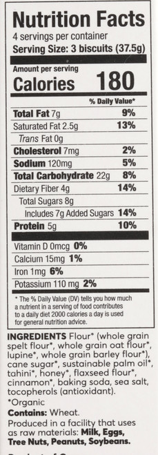 Breakfast Biscuits Cinnamon Tahini - Olympic Rynners 4 Count