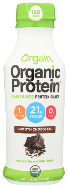 Plant Based Protein Shake Smooth Chocolate Organic Protein 14oz