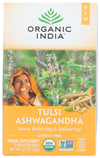 Tulsi Infusion Ashwagandha Indian Fruit Flavors Stress-Relieving & Harmonizing 18 Count