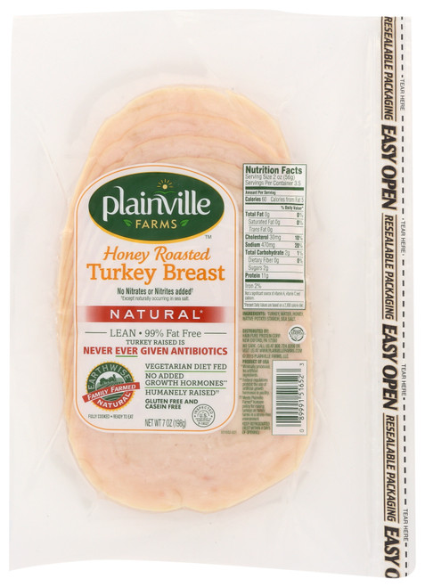 Presliced Deli Meat Honey Roasted Turkey Breast Natural 7oz