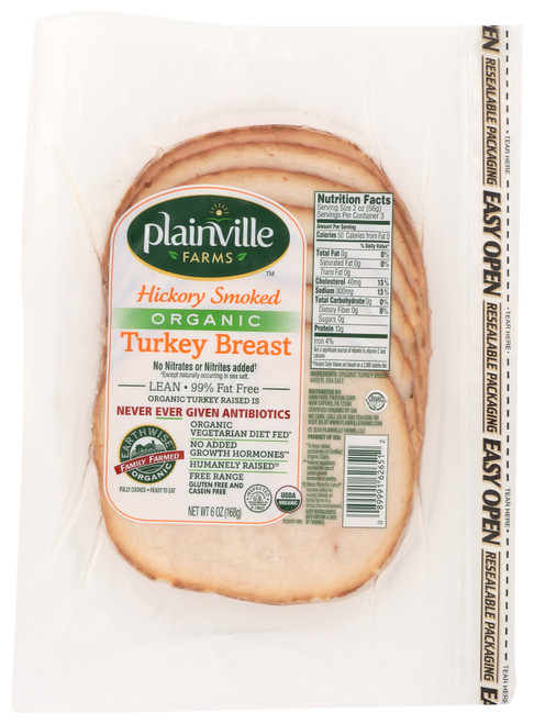 Presliced Deli Meat Hickory Smoked Turkey Breast Organic 6oz