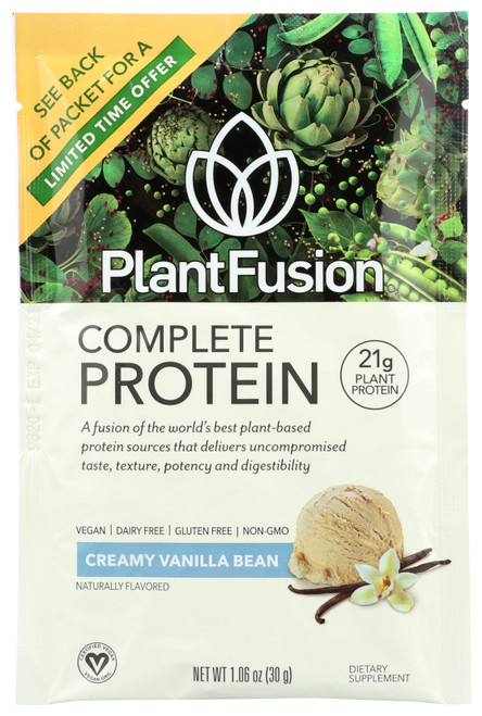 Plantfusion Complete Creamy Vanilla Bean Plant Based Protein Powder 1.06oz