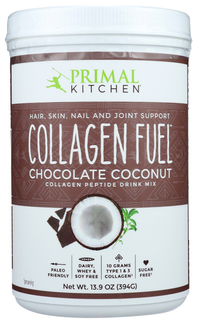 Collagen Fuel Chocolate Coconut Collagen Peptide Drink Mix 24 Serving Canister 13.9oz