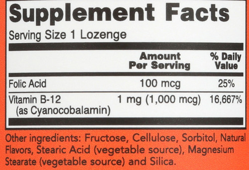 Vitamin B-12 1000mcg - 100 Chewable Lozenges