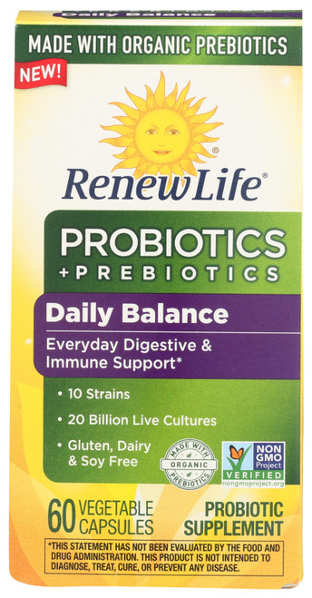 Organic Daily Balance Everyday Digestive And Immune Support 60 Count