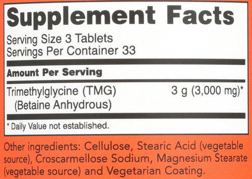 TMG (Trimethylglycine) 1,000 mg - 100 Tablets