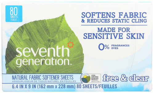 Fabric Softener Sheets Free And Clear 80 Count
