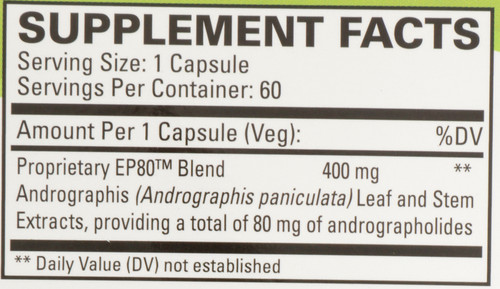 Andrographis Ep80 Capsules Immune Health 60 Count