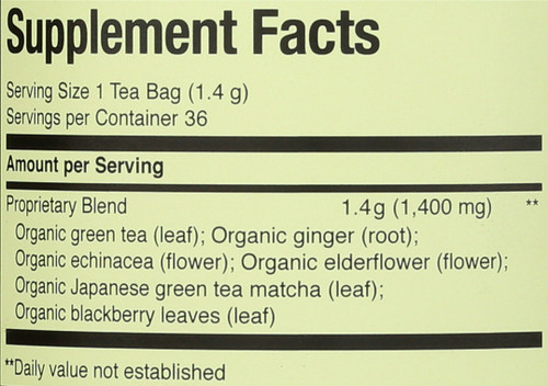 Immunity Supergreen Tea Packaged Tea 36 Count