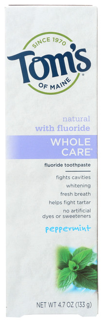 Flouride Toothpaste Whole Care® Peppermint 4.7oz