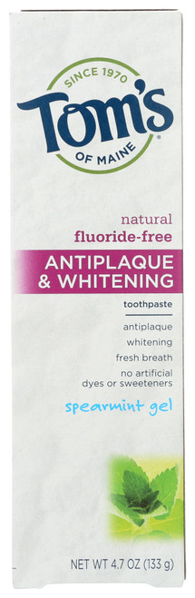 Toothpaste Antiplaque & Whitening Spearmint Gel 4.7oz