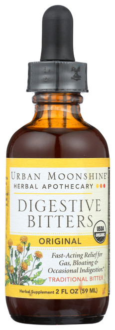 Original Digestive Bitters Dropper - 2 Fl Oz Certified Organic Whole Plant Digestive Aid With Dandelion And Burdock 2oz