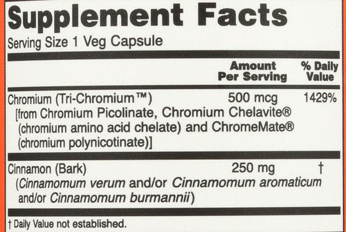 Tri-Chromium 500 mcg with Cinnamon - 180 Vcaps®