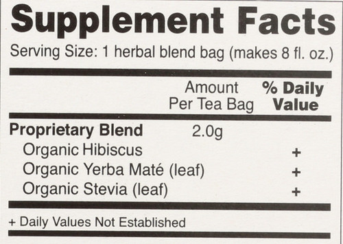 Organic Yerba Maté Hibiscus, Tea Bags 16-Count 16 Count