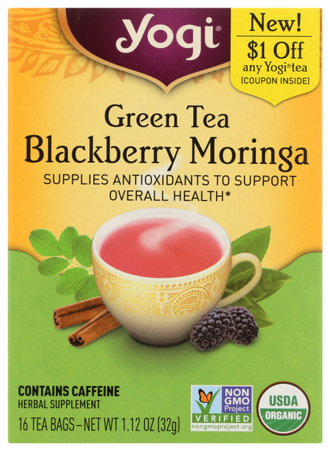 Green Tea Blackberry Moringa Green/ Blackberry Herbal 16 Count