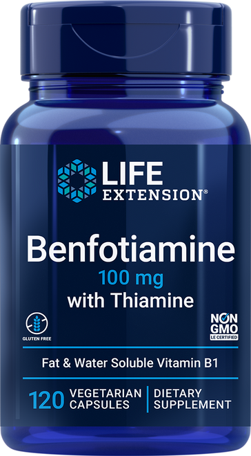 Benfotiamine with Thiamine 100 mg 120 vegetarian capsules