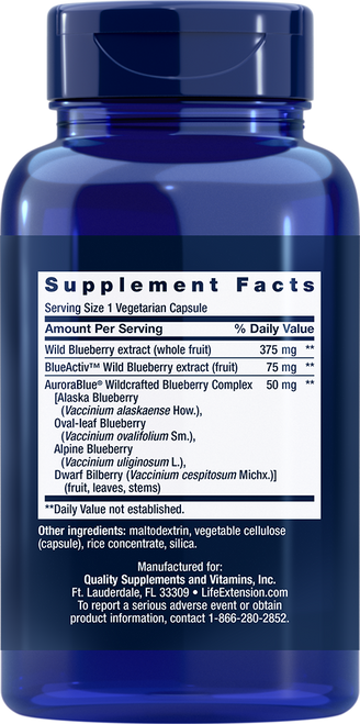 Blueberry Extract Capsules 60 vegetarian capsules