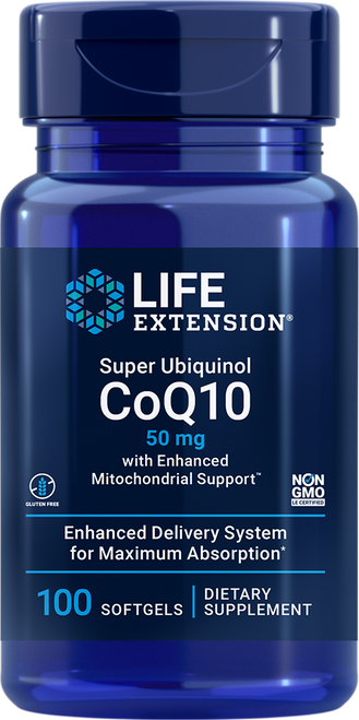 Super Ubiquinol CoQ10 with Enhanced Mitochondrial Support 50 mg 100 softgels