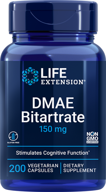 DMAE Bitartrate  150 mg 200 vegetarian capsules