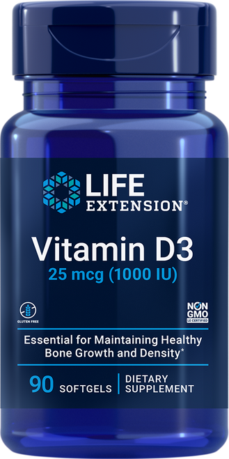 Vitamin D3 25 mcg (1000 IU) 90 softgels