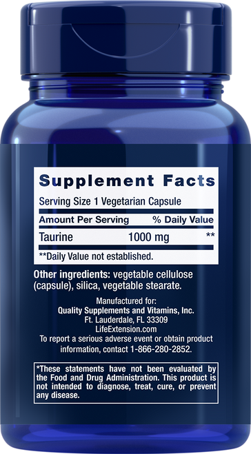 Taurine 1000 mg 90 vegetarian capsules