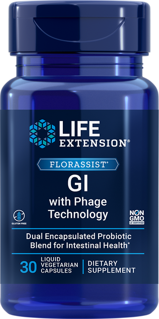 FLORASSIST® GI with Phage Technology 30 liquid vegetarian capsules