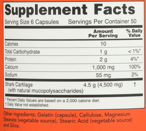 Shark Cartilage 750 mg - 300 Capsules