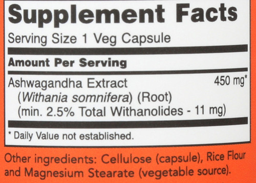 Ashwagandha Extract 450 mg - 90 Veg Capsules