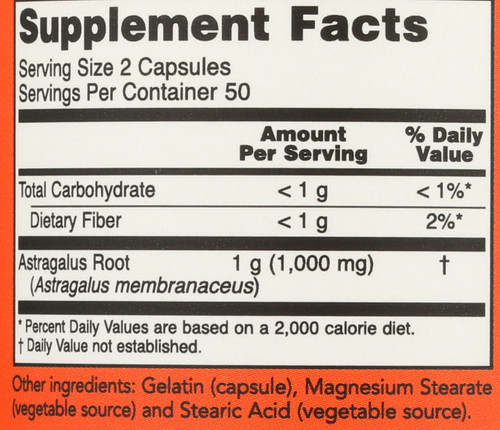 Astragalus 500 mg - 100 Capsules