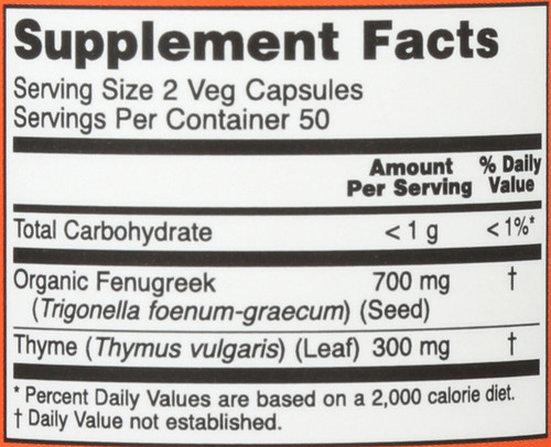 Fenugreek & Thyme 500 mg - 100 Capsules