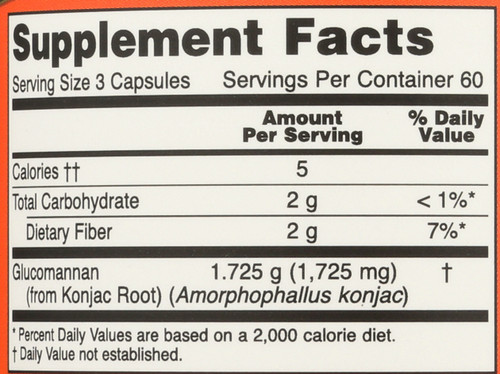 Glucomannan 575 mg - 180 Capsules