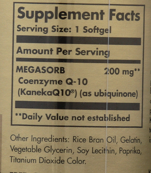 Megasorb CoQ-10 200mg 30 Softgels