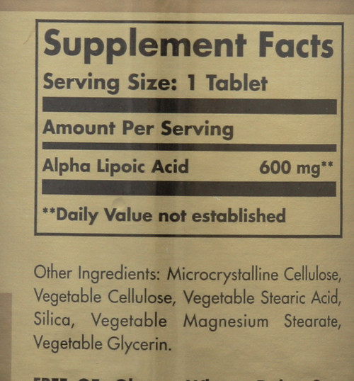 Alpha Lipoic Acid 600mg 50 Tablets