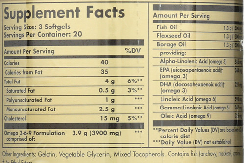 EFA 1300mg Omega 3-6-9 60 Softgels