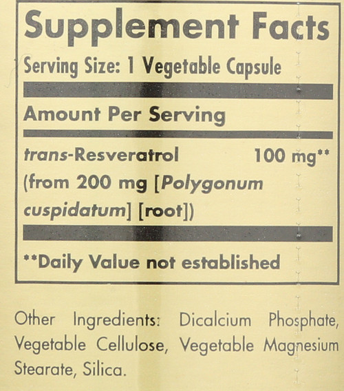 Resveratrol 100mg 60 Vegetable Capsules