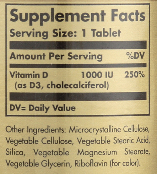 Vitamin D3 Cholecalciferol 1000 IU 90 Tablets