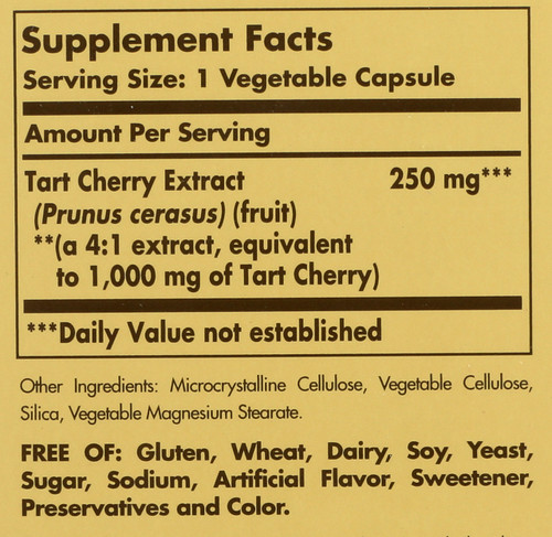 Tart Cherry 1000mg 90 Vegetable Capsules