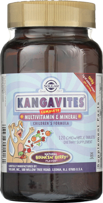Kangavites Multivitamin & Mineral 120 Chewable Tablets - Bouncin' Berry Flavor