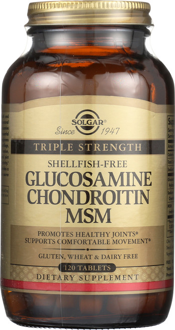 Triple Strength Glucosamine Chondroitin MSM Shellfish-Free 120 Tablets