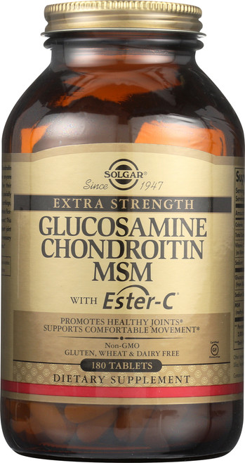 Extra Strength Glucosamine Chondroitin MSM with Ester-C 180 Tablets