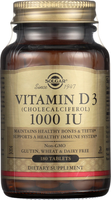 Vitamin D3 Cholecalciferol 1000 IU 180 Tablets