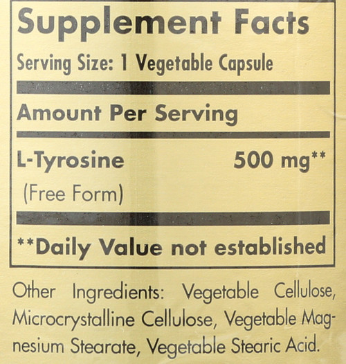 L-Tyrosine 500mg 100 Vegetable Capsules