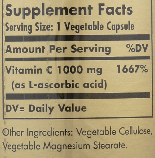 Vitamin C 1000mg 100 Vegetable Capsules