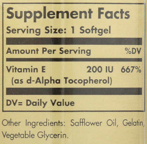 Vitamin E 200 IU 100 Alpha Softgels