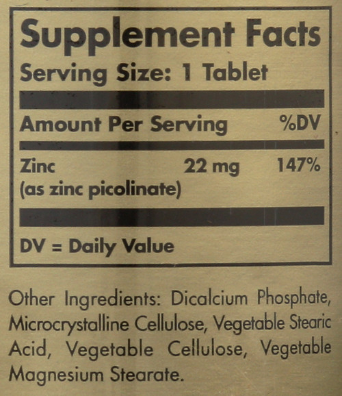 Zinc Picolinate 22mg 100 Tablets