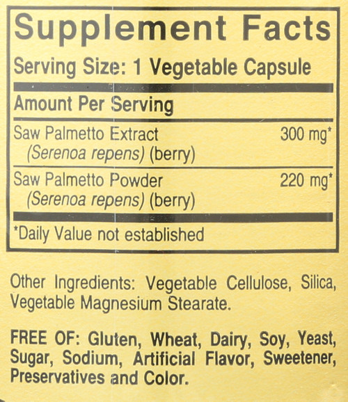 FP Saw Palmetto Berries 100 Vegetable Capsules