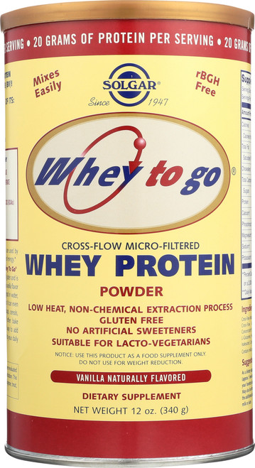 Whey To Go Protein Powder* Natural Vanilla Flavor 12 oz