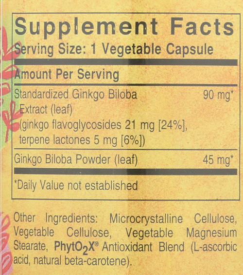 SFP Ginkgo Biloba Leaf Extract 180 Vegetable Capsules